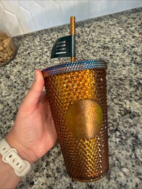 Starbucks Amber Iridescent Studded Tumbler with Metallic Straw